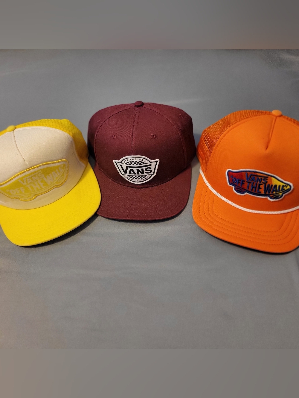 Vans Kids Trucker Hat Set - Yellow, Maroon & Orange